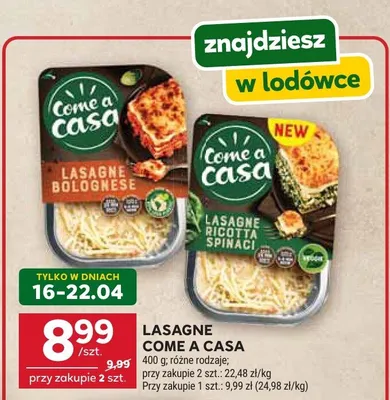 Lasagne come a casa promocja w Stokrotka