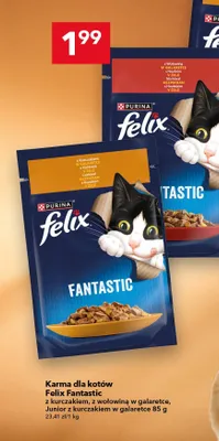 Karma dla kotów Fantastic z wołowiną w galaretce 85g promocja w LEWIATAN