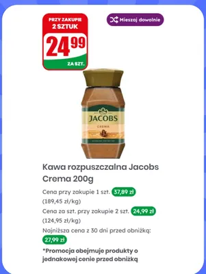 Kawa rozpuszczalna Jacobs Crema promocja w Dino