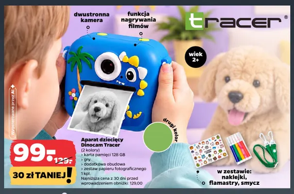 Aparat dziecięcy Dinocam Tracer promocja w Netto