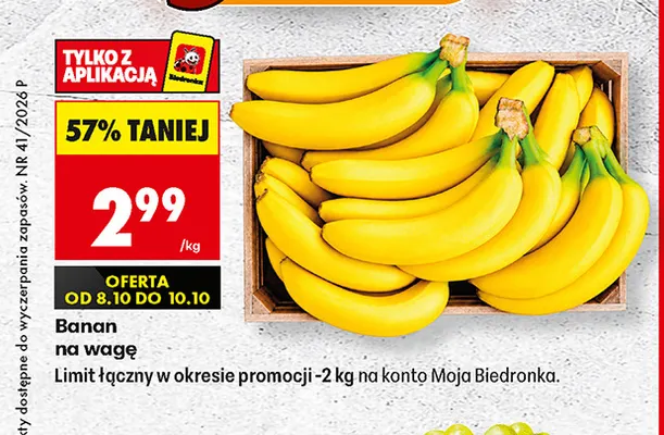 Banany na wagę promocja w Biedronka