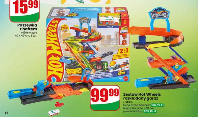 Zestaw Hot Wheels rozkładany garaż promocja w Dino