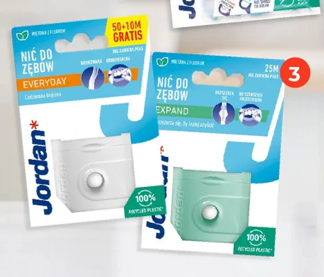 Nić do zębów Jordan Everyday miętowa z fluorem woskowana promocja w Dealz