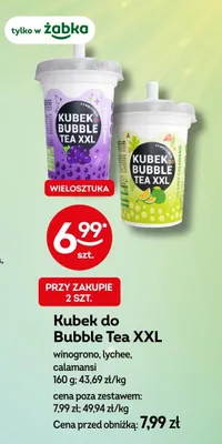 Kubek do Bubble Tea XXL winogrono, lychee, calamansi promocja w Żabka