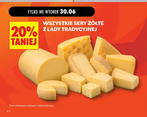 Sery żółte z lady tradycyjnej promocja w Biedronka