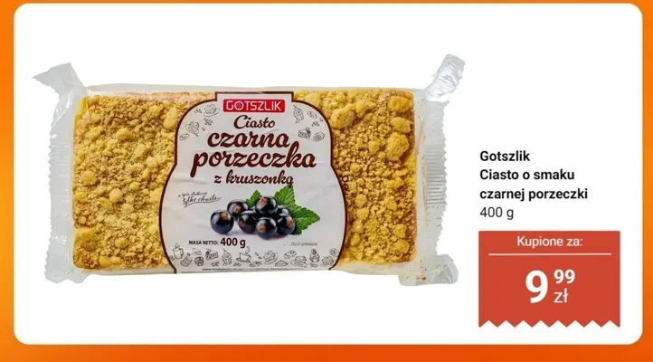 Ciasto czarna porzeczka z kruszonką Gotszlik promocja w Dino