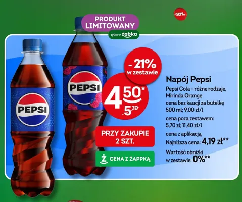 Napój Pepsi różne rodzaje promocja w Żabka