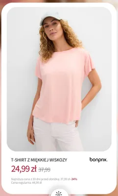 T-shirt z miękkiej wiskozy Bonprix promocja w bonprix