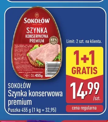 Szynka konserwowa premium Sokołów promocja w Aldi