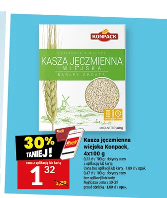 Kasza jęczmienna wiejska Konpack promocja w Twój Market