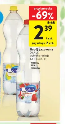 Napój gazowany truskawkowy O la la! promocja w Intermarche