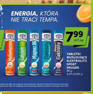 Tabletki musujące Krüger Vital Power Elektrolity promocja w ABC
