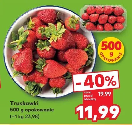 Truskawki 500g opakowanie promocja w Kaufland