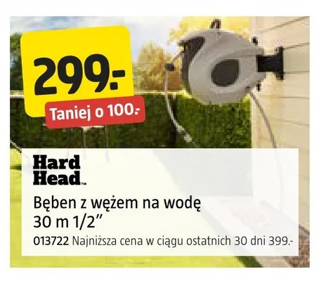 Bęben z wężem na wodę Hard Head 30m 1/2" promocja w Jula