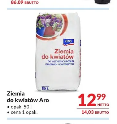 Ziemia do kwiatów Aro promocja w Makro