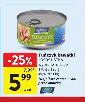 Tuńczyk kawałki Łosoś Ustka promocja w Intermarche