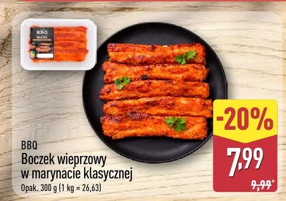 BBQ Boczek wieprzowy w marynacie klasycznej promocja w Aldi