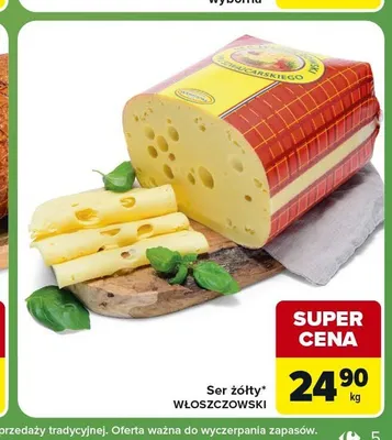 Ser żółty Włoszczowski promocja w Carrefour Express