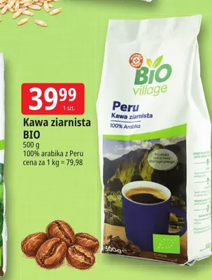 Kawa ziarnista 100% arabika z Peru Bio Village promocja w Leclerc