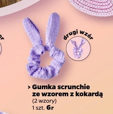 Gumka scrunchie ze wzorem z kokardą promocja w Netto