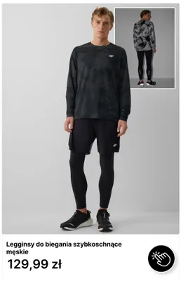 Legginsy do biegania szybkoschnące męskie 4F promocja w 4F