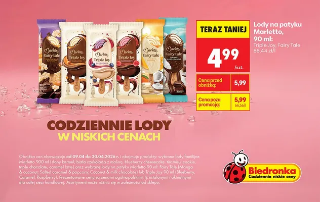 Lody na patyku Fairy Tale promocja w Biedronka