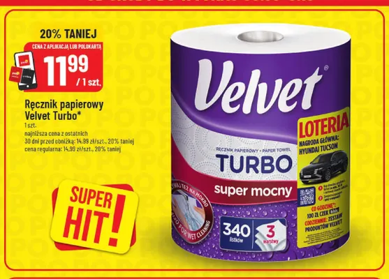Ręcznik papierowy Velvet Turbo promocja w POLOmarket