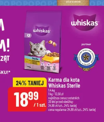 Karma dla kota Whiskas Sterile promocja w POLOmarket