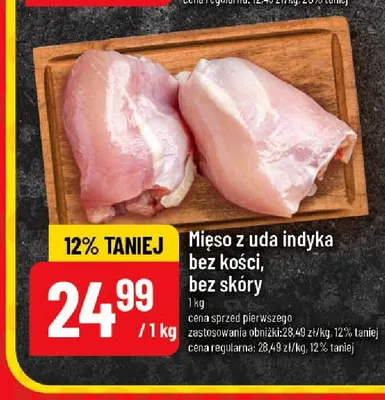 Mięso z uda indyka bez kości bez skóry promocja w POLOmarket