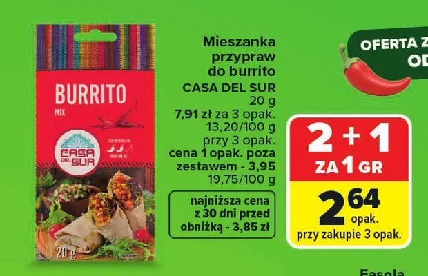 Mieszanka przypraw do burrito Casa del Sur promocja w Carrefour Market