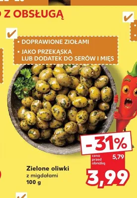 Zielone oliwki z migdałami promocja w Kaufland