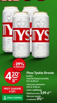 Piwo Tyskie Gronie promocja w Żabka