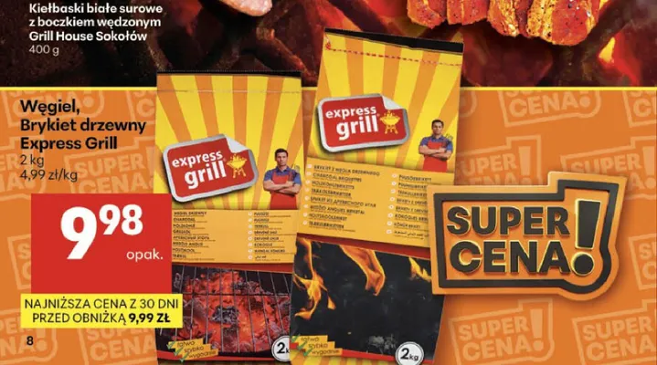 Brykiet drzewny Express Grill promocja w Delikatesy Centrum