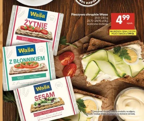 Pieczywo chrupkie Żytnie Wasa promocja w Delikatesy Centrum