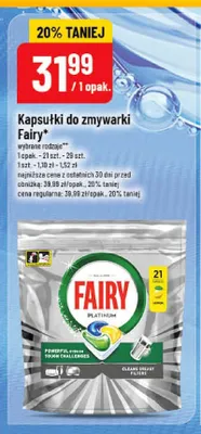 Kapsułki do zmywarki Fairy Platinum promocja w POLOmarket