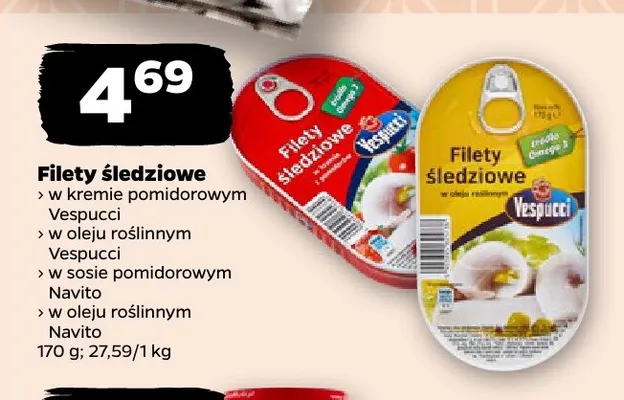 Filety śledziowe w oleju roślinnym Navito promocja w Netto