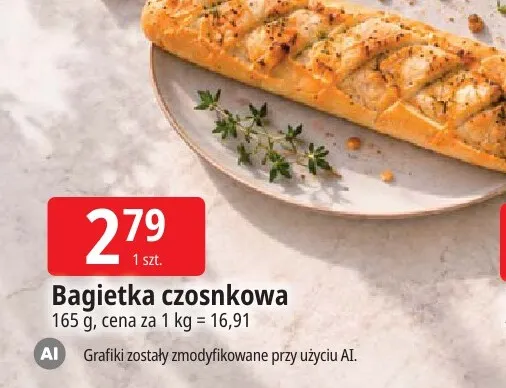 Bagietka czosnkowa Carrefour promocja w Leclerc