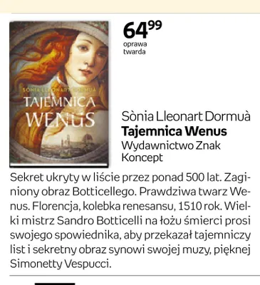Książka Tajemnica Wenus promocja w Empik