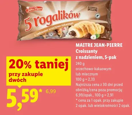 Croissanty z nadzieniem orzechowo-kakaowym Maitre Jean-Pierre 5-pak promocja w Lidl