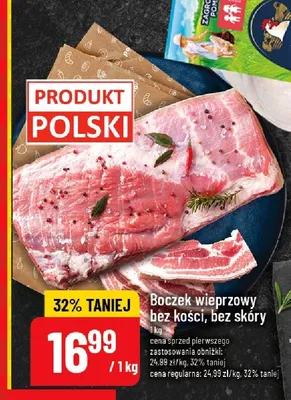 Boczek wieprzowy bez kości bez skóry promocja w POLOmarket
