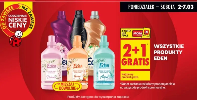 Środki do płukania tkanin różne rodzaje promocja w Biedronka