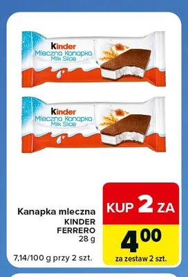 Kanapka mleczna Kinder promocja w Carrefour Market