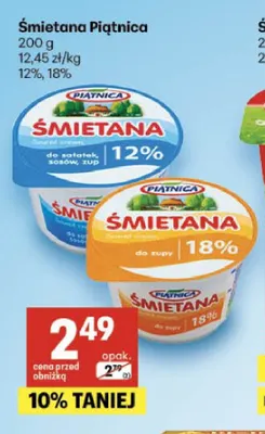 Śmietana Piątnica 18% promocja w Delikatesy Centrum