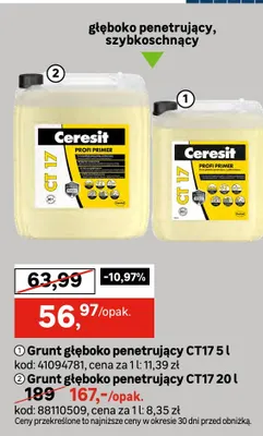 Grunt głęboko penetrujący Ceresit promocja w Leroy Merlin