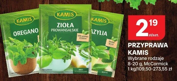 Przyprawa Kamis wybrane rodzaje promocja w Chorten