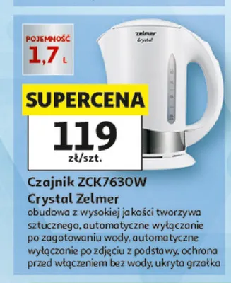 Czajnik elektryczny Zelmer ZCK7630W Crystal 1,7 l promocja w Auchan