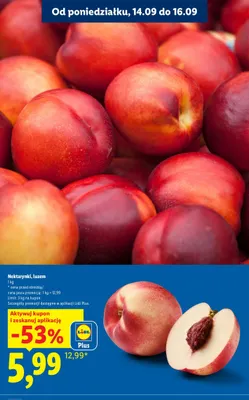 Nektarynki luzem promocja w Lidl