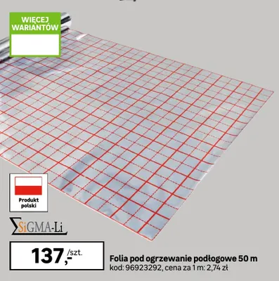 Folia pod ogrzewanie podłogowe Sigma-Li 50 m promocja w Leroy Merlin