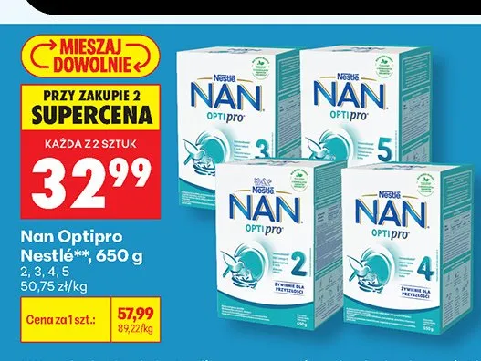Mleko modyfikowane NAN Optipro 2 promocja w Biedronka