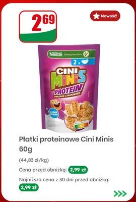 Płatki proteinowe Nestlé Cini Minis promocja w Dino
